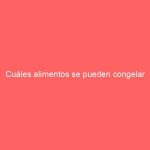 Cuáles alimentos se pueden congelar