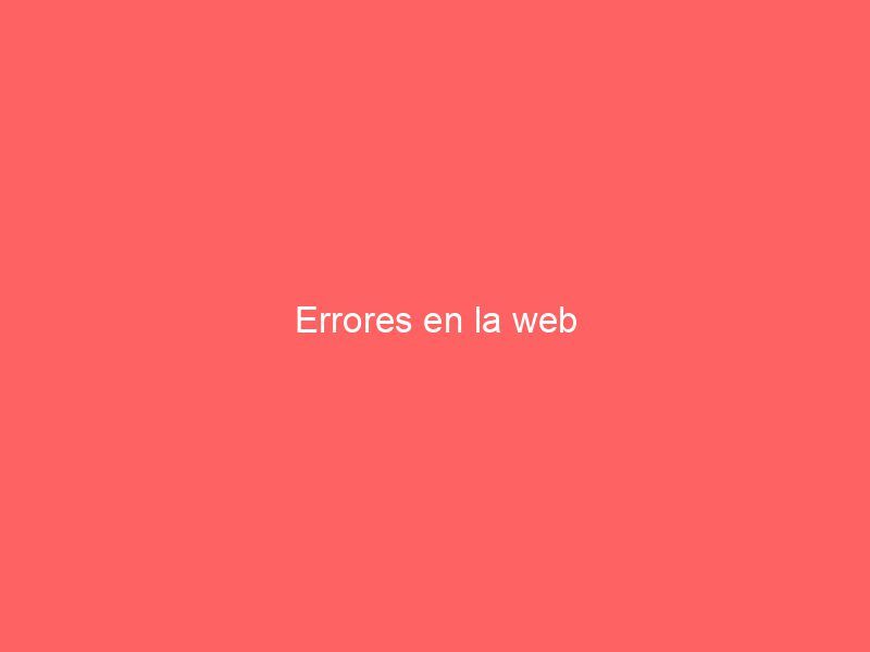 Errores en la web