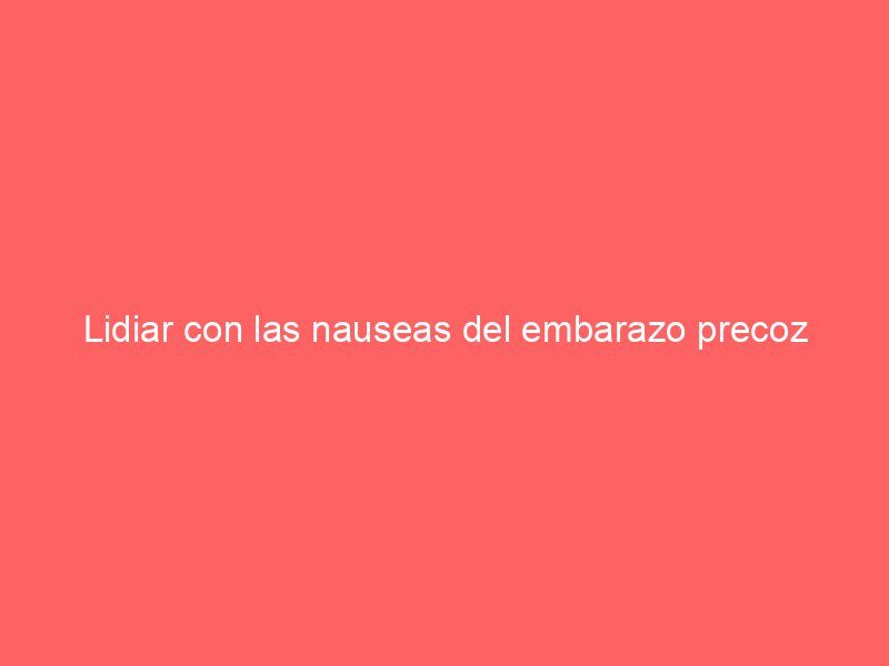 Lidiar con las nauseas del embarazo precoz