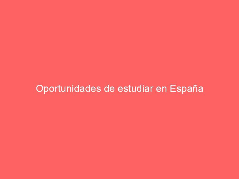 Oportunidades de estudiar en España