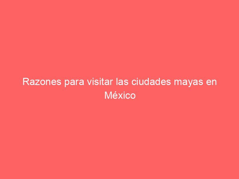 Razones para visitar las ciudades mayas en México