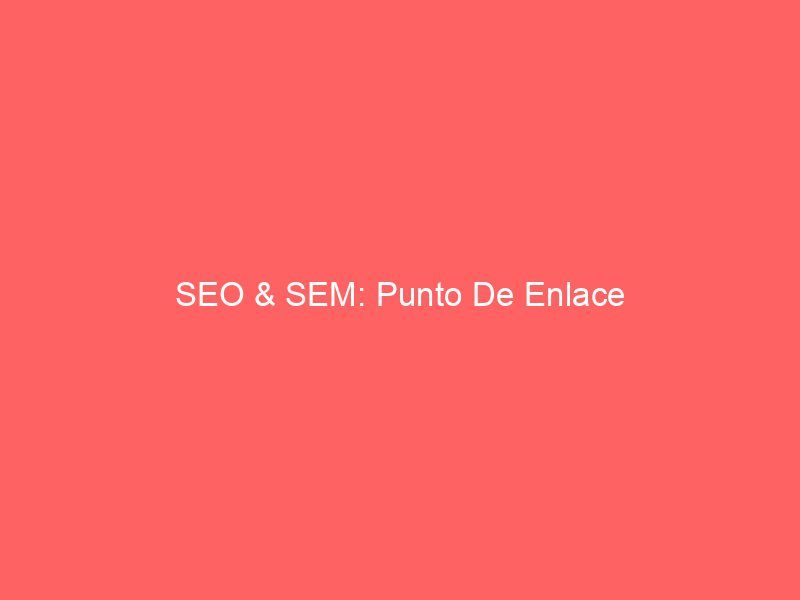 SEO & SEM: Punto De Enlace