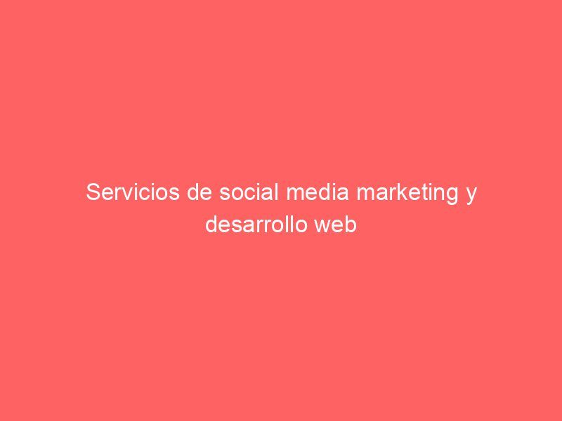 Servicios de social media marketing y desarrollo web