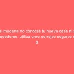 Si al mudarte no conoces tu nueva casa ni sus alrededores, utiliza unos cerrojos seguros que te brinden protección