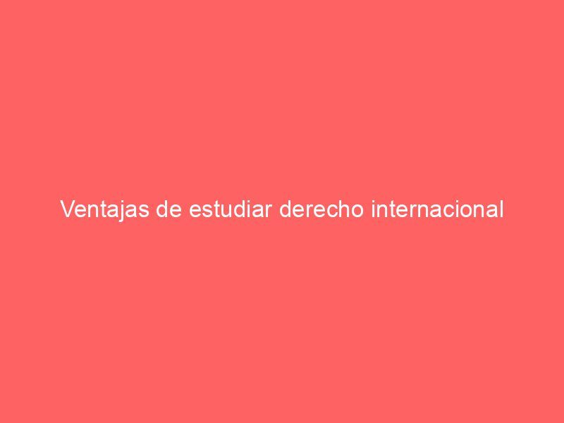 Ventajas de estudiar derecho internacional