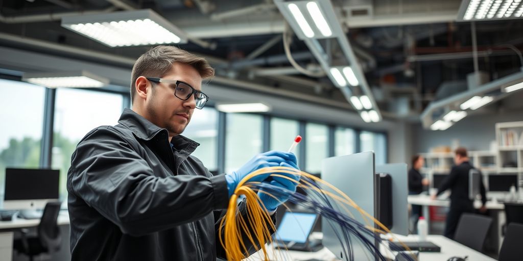 instalación de fibra óptica